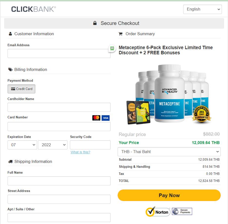 Metaceptine - Secure checkout